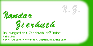nandor zierhuth business card